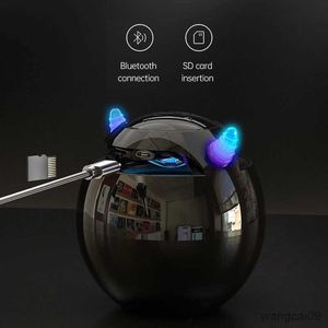 Mini haut-parleurs Bluetooth haut-parleur audio avec LED réveil numérique lecteur de musique sans fil forme de boule horloge haut-parleur Mini Speaker Alarm clock