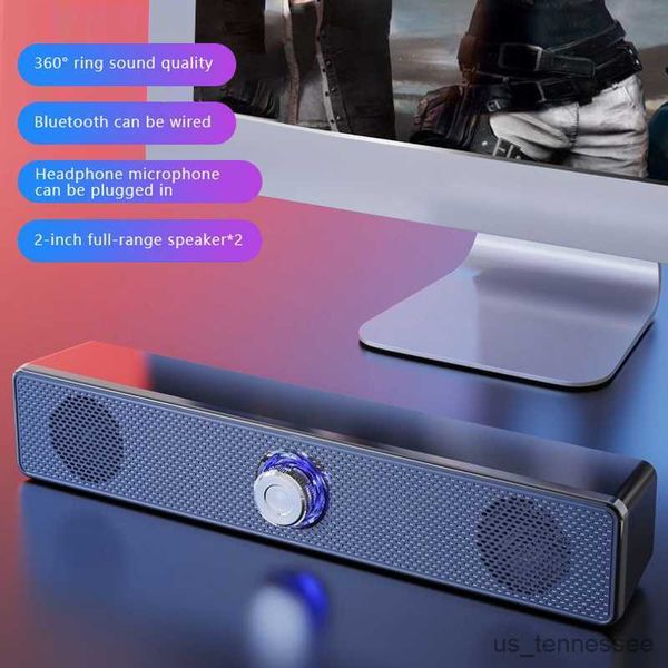 Mini haut-parleurs Haut-parleur Bluetooth Haut-parleur Subwoofer Boîte de son filaire USB Bluetooth 5.0 Haut-parleur filaire Surround Bass pour PC Phone R230621