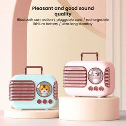 Mini haut-parleurs Bluetooth haut-parleur Portable rétro haut-parleur enfant mignon animal de compagnie Mini boîte à musique avec lecteur de veilleuse appel mains libres