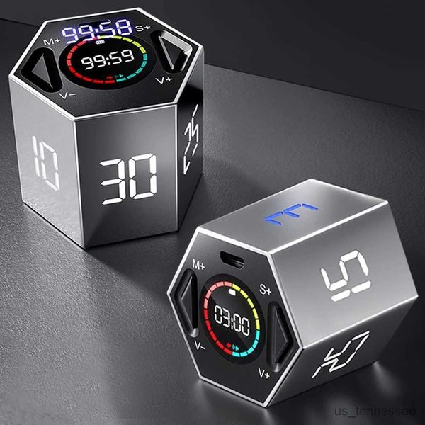 Mini Altavoces Digital LED Temporizador Cocina Mini Reloj Despertador USB Cuenta Regresiva Electrónica Cronómetro Magnético Flip Temporizador para Cocinar Estudio Ducha R230621