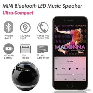 Mini haut-parleurs magique Bluetooth couleur LED haut-parleurs de musique lumière Mini rond Hi-Fi haut-parleurs portables Support AUX pour Grill Boy