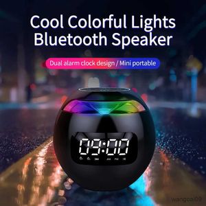 Mini haut-parleurs Nouvelle horloge veilleuses colorées haut-parleur Bluetooth Mini haut-parleur Bluetooth Portable à la maison avec carte d'affichage LED MP3 USB charge