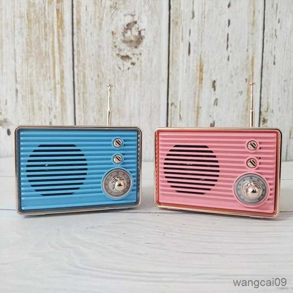 Minialtavoces reproductor de música portátil Mini Retro recargable Bluetooth compatible con Radio altavoz de viaje al aire libre para teléfono móvil R231028