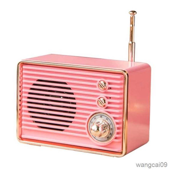 Minialtavoces con reproductor de música portátil, altavoz Retro recargable con Bluetooth, Radio compatible con viajes al aire libre para teléfono móvil