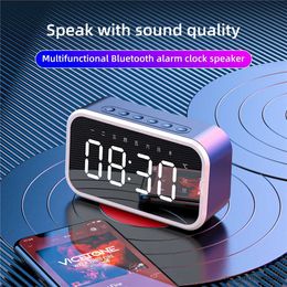 Mini Speakers Draadloze Bluetooth Speaker Mini Wekker Draagbare Bureau Subwoofer Stereo Luidspreker Met Radio Kaart R230621