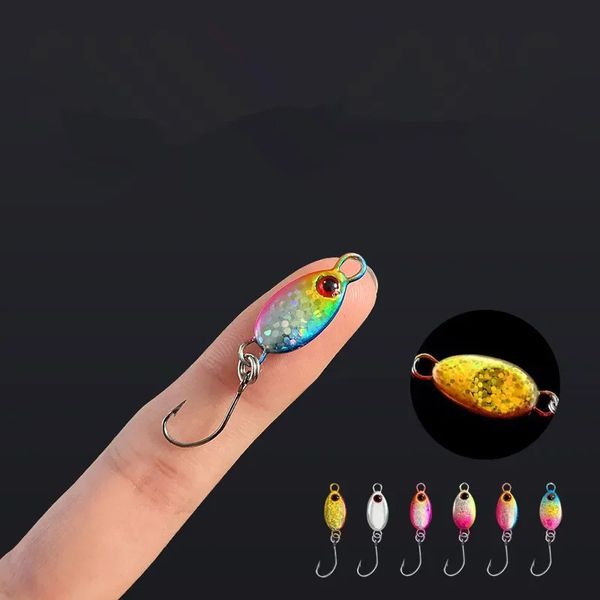 Mini señuelo de cuchara 2G3G5G Micro Metal Cebo de pesca Lentejuelas duras Spinner Peces pequeños con un solo gancho afilado Stream 240313