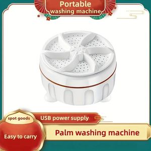 Mini Sterilizing Washing Machine Fully Automatic Turbine Portable Dormitory Washing Machine Small Bucket Underwear Artifact