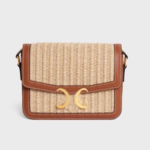 Mini bolso de paja, bolso de playa de verano, bolso de hombro tipo bandolera con solapa para mujer, bolso de mano de tela de hierba Lafite, bolso de mano, hardware dorado, Interior de lentejuelas, cuero de microfibra