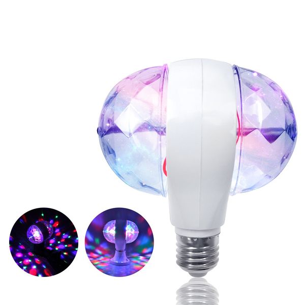 Éclairage laser Mini lampes à ampoule stroboscopique LED DJ Stage Light RGB Full Color Home Party Auto Rotating Magic Effect Lights