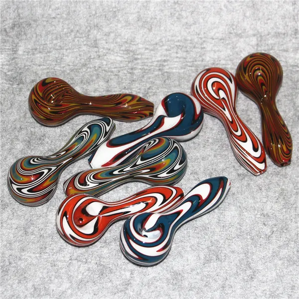 Mini estilo Glass Hand Spoon Pipes Glass tabaco Dry Pipe para fumar agua Bong dab rig ash catcher