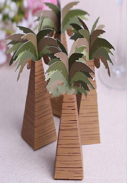 Mini emballage d'été cocotier boîte à bonbons sacs cadeaux anniversaire fête hawaïenne faveurs de mariage bébé douche décoration fournitures Wrap3706983