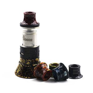 Mini Super Tank Epoxyhars Snake Skin Grid Pattern Drip Tips Mondstuk voor Tobeco MINI SUPERTANK Drip Tip Wide Bore Glass Goud