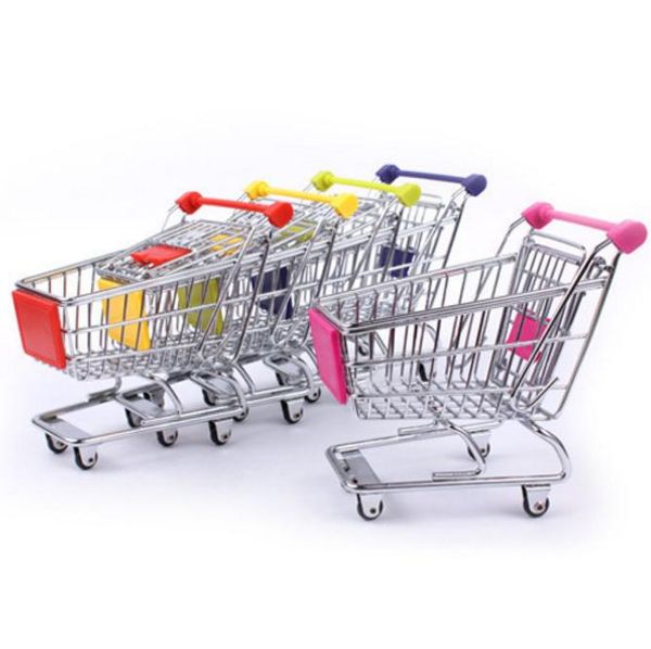 Mini supermarché panier chariot jouet créatif téléphone stylo organisateur boîte de rangement recueillir des outils pour enfants enfants jouets cadeaux SN451