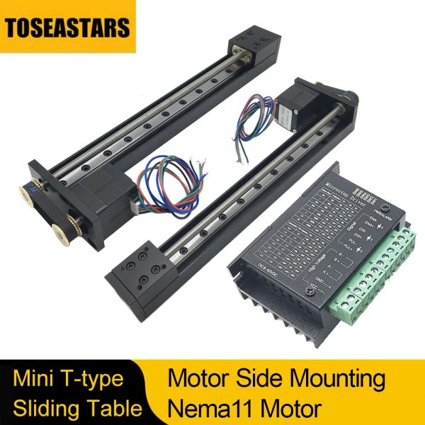 Mini Type Type Slide Strake St track 50-300 mm Motor Montage Montage linéaire Guide de rail NEMA11 Motor de stepper 28 mm pour CNC 3D Imprimante