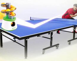 Mini Robot de Tennis de Table Parent-Enfant Étudiant Expéditeur Pitching Servir Machine Formateur Cadeau Raquette Sport Capacité 15pcs balles Ping Po1949730