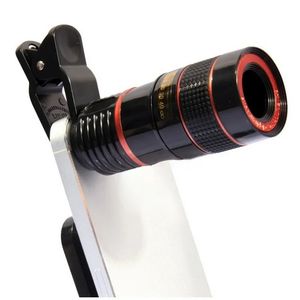 Lente de teléfono mini teleobjetivo 8x/12x zoom óptico se ajusta para la mayoría de los tipos de teléfonos para fotografías de búsqueda de fotografías Camping Outdoor Tools