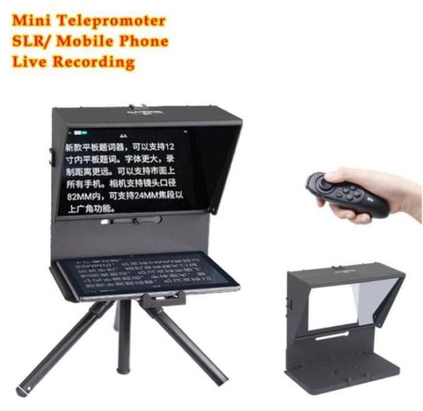 Mini Teleprompter Inscriber Portable Mobile Teleprompter Video de artefacto con control remoto para la grabación de teléfono y DSLR26167657904903