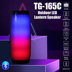 Mini TG165 Draagbare Bluetooth-luidspreker Kleine TG165C Stereo Subwoofer LED Licht Flash Draadloze Outdoor Muziek Box Kolom FM Radio TF-kaart