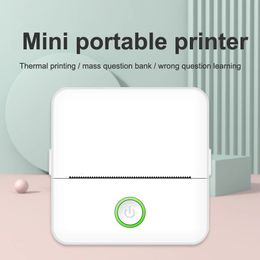 Mini thermische label Printer Smart Pocket Portable PO -printer voor telefoon Wireless Bluetooth Adhesive Miniprint Printing Paper 240430