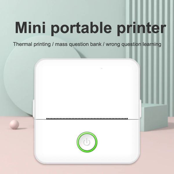 Mini imprimante d'étiquette thermique Imprimante PO PORTABLE SMART PORTABLE POUR TÉLÉPHONE Papier d'impression Bluetooth Adhesive sans fil 240426