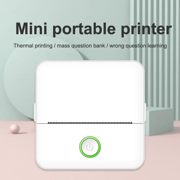 Mini imprimante d'étiquette thermique Imprimante PO PORTABLE SMART PORTABLE POUR TÉLÉPHONE Papier d'impression Bluetooth Adhesive sans fil 240430