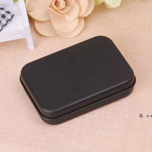Mini Tin Gift Box Small Lege Black Metal Storage Box Case Organizer voor geld Coin Candy Keys Playing Card S5.2