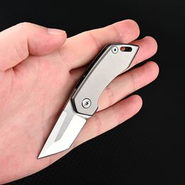 Mini Titanium Legering D2 Tanto Blade Flesopener Outdoor Zakmes Sleutelhanger EDC Gear Tool