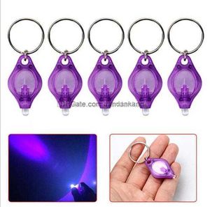 Mini torche porte-clés porte-clés ultraviolet LED lumières UV porte-clés LED lampe de poche torche Mini flash lampe de secours