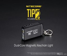 Mini Torch Nitecore Tip2 XP-G3 S3 720 Lumen USB Oplaadbare sleutelhanger zaklamp draagbare lantaarns met batterij7642397