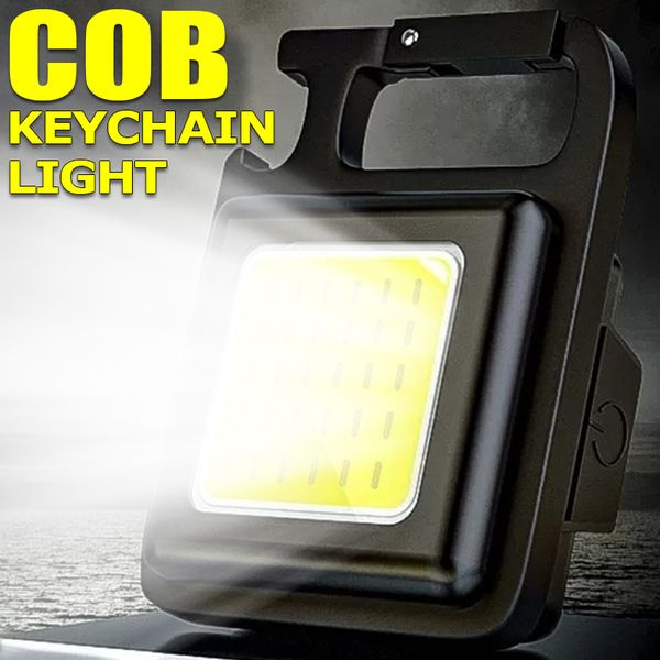 Mini antorchas COB Llavero Luz 3 modos USB Recargable Luces de trabajo Multifuncional Senderismo Camping Lámpara portátil Imán Antorchas Lámparas