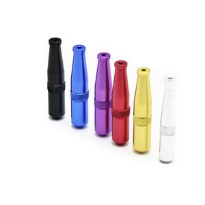 Mini Torpedo Metal Pipe Multicolor Bullet Snuff Pot Pipes Cigarette Smoking Holder Accesorios Good Creative Retail / Wholesale Escala portátil