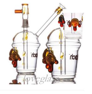 22 cm de altura Bongs de agua de vidrio cachimbas Heady Dab Oil Rig Glass Beaker Bong Starbuck Cup pipe con 14 mm banger