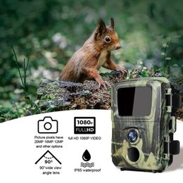 Mini caméra de chasse de sentier chasseur sauvage Cam Mini600 20MP 1080P caméras d'animaux de la faune Vision nocturne Po pièges Surveillance 231225