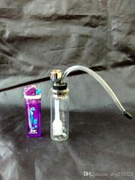 Mini bouteille d'eau transparente avec accessoires pour bangs en verre ﾠ, Pipes à fumer en verre colorées mini multicolores Pipes à main Meilleure cuillère en verre