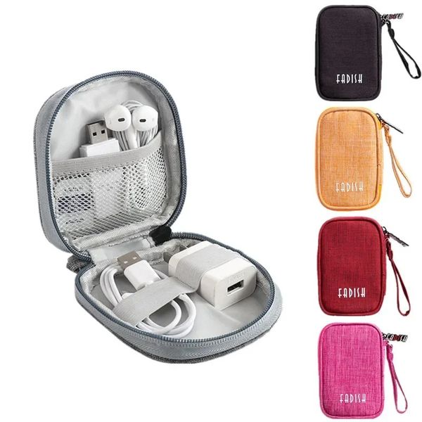 Mini accessoire de voyage Sac numérique USB Data Cable Elecphone Tire Coin Sac Bouculates Collier de rangement