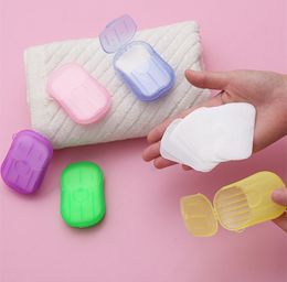 Mini Travel Zeep Papier Wassen Hand Bad Schoonmaken Draagbare Boxed Schuimende Zeep Papier Geurende Bladen 20pcs / doos