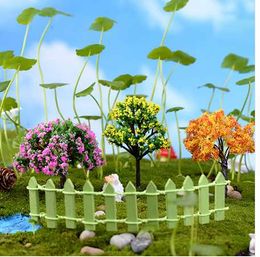 Mini árbol de plantas en miniatura, casa de hadas DIY, casa de muñecas, jardín, decoración de microbonsái