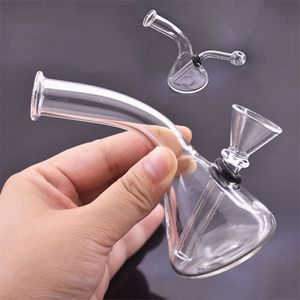 Mini Triangle Water tabak rokende bongs pijpen met glazen olie -brander kom pyrex dikke recycler bubbler waterpijp