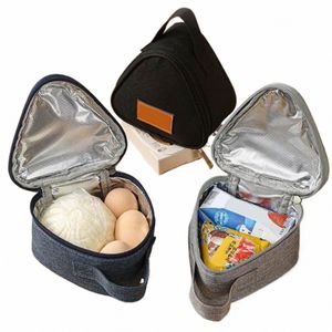 Mini sac à insulati triangulaire en aluminium en aluminium Thermer Colonter Tote Étudiant Sac à balle de riz Boîte à lunch Bento Lunch Carry Bags Q4KU #