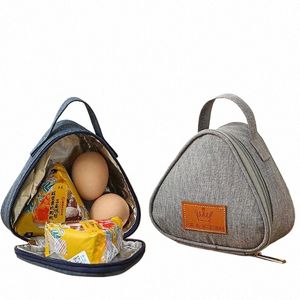 Mini sac à insulati triangulaire en aluminium en aluminium Thermer Colonter Tote Étudiant Sac à balle de riz Boîte à lunch Bento Lunch Carry Bags L57L #