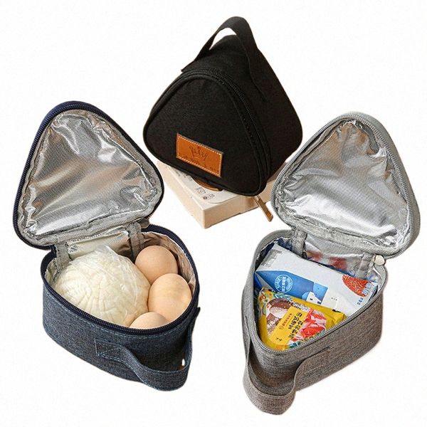 Mini sac à insulati triangulaire en aluminium en aluminium Thermer Colonter Tote Étudiant Sac à balle de riz Boîte à lunch Bento Lunch Carry Bags E4JT #
