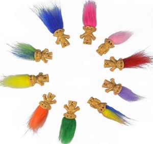 Mini poupées Troll Vintage Trolls cheveux colorés poupée chanceuse chromatique mignon petits gars Collection artisanat Collection fête jouet Gi3965711