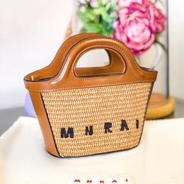 Mini Tropicalia Micro Bolsa de diseñador de paja Rafias 7A Bolso de lujo Bolso para mujer Tejido Pochette Bolsa Top Handle Cross Cross The Tote Fashion Clutch Mens Hombro Bolsas de playa