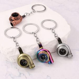 Mini Turbo Turbo Charger Keychain draaiende Turbine sleutelring zink Alloy Metal Keyring Car Styling Refitting Car Interior Accessoire 014