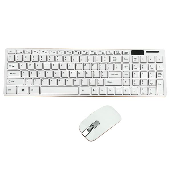 Mini Kit clavier et souris sans fil Ultra fin 2.4GHz, pour PC de bureau et portable, option noir et blanc