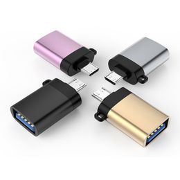 Mini USB 3.0 Vrouw om Type C Mannelijke OTG-adapter Aluminium Materiaal Materiaal Hoge Kwaliteit Mobiele Telefoon Accessoires Draagbare Connectoren Converters voor Tablet PC-smartphones