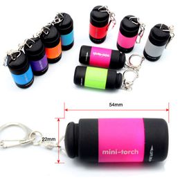 Mini porte-clés de chargement USB, lampe de poche Portable à lumière forte pour voyage, 166418