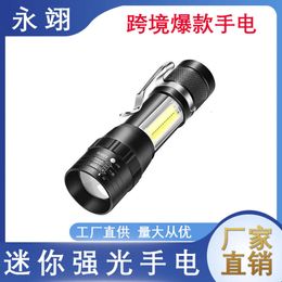 Mini lampe de poche LED Portable avec chargeur USB, chargement nocturne en plein air, Zoom télescopique, lumière forte, 487120