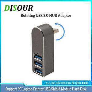 Mini USB HUB 3 Port 3.0 Splitter Alliage D'aluminium Rotation Portable Pour PC Ordinateur Portable Accessoires OTG Adaptateur