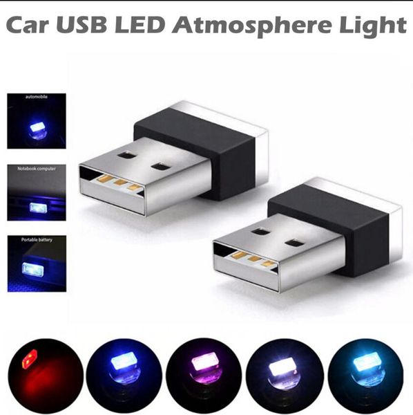 Mini USB LED modélisation voiture lumière ambiante néon lumière intérieure bijoux 7 couleurs lumières décoratives